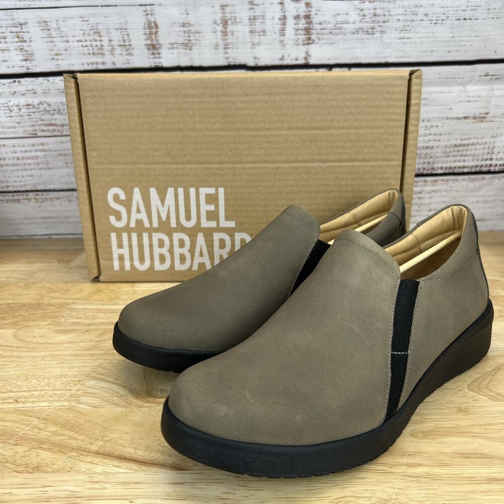 Samuel Hubbard Shoes MARIN Slip-On Comfort Flats Taupe Nubuck Size 10 M